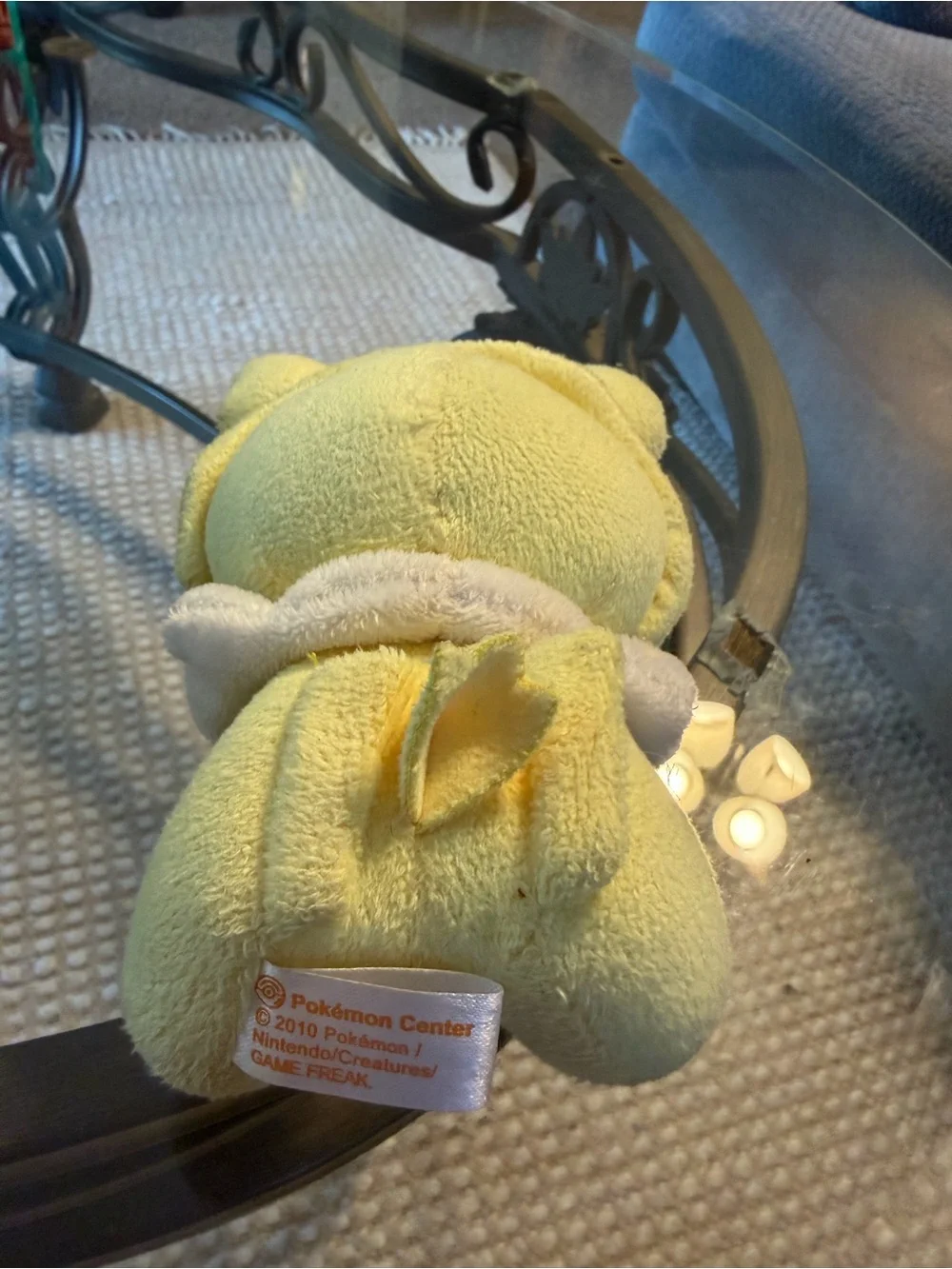 Pokemon Yellow Alien-Style Plush Pet Toy with Black Eye Accents 2010